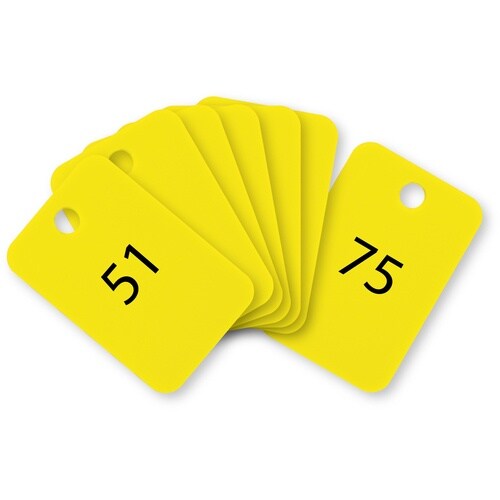 OP 番号札 四角 大 番号入り51ー75 黄 (