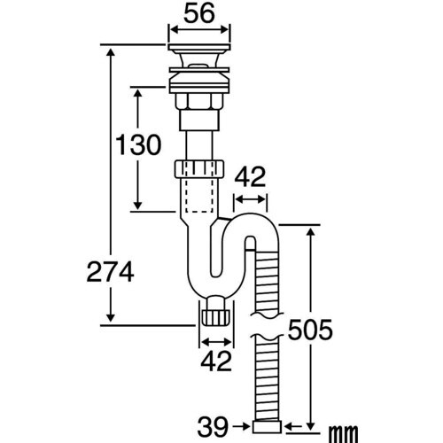 SANEI アフレ付Sトラップホース