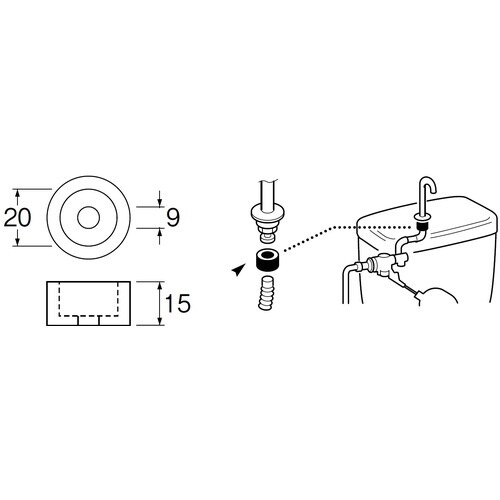 SANEI ロータンク連結パッキン