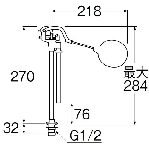 SANEI 立形ロータンクボールタップ