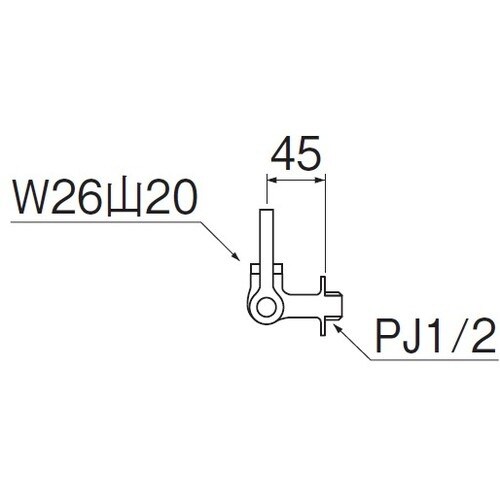 SANEI 厨房用横形自在水栓本体