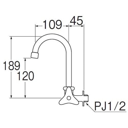 SANEI 泡沫横形ツル首自在水栓