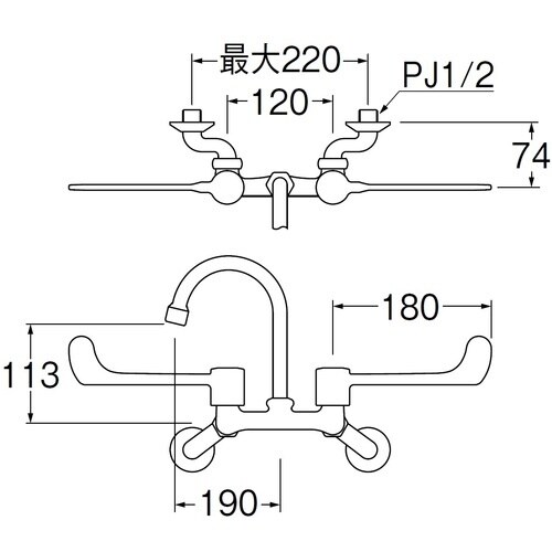 SANEI ツーバルブ混合栓