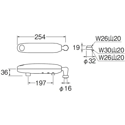SANEI 自動水栓横形パイプ