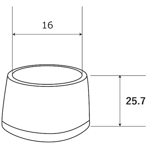 WAKI パイプキャップ 16mm フカガタ 4個