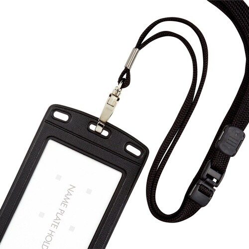 OP 吊り下げ名札 レザー調 タテ名刺 1枚 黒