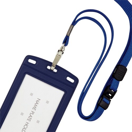 OP 吊り下げ名札 レザー調 タテ名刺 1枚 青