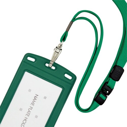 OP 吊り下げ名札 レザー調 タテ名刺 1枚 緑