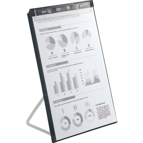 LIHIT クリップボード(スタンド付) 黒 幅2