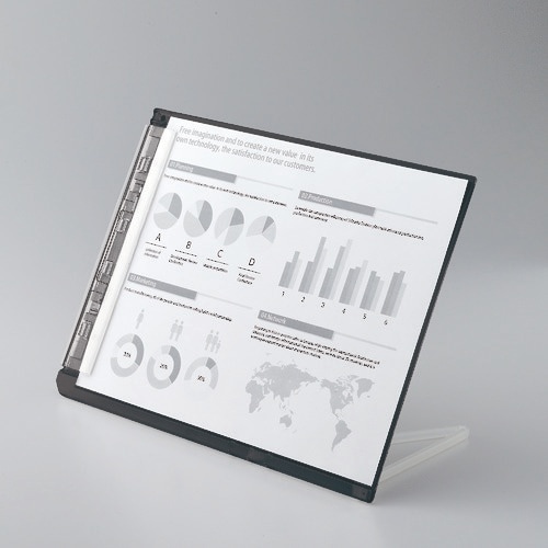 LIHIT クリップボード(スタンド付) 黒 幅2
