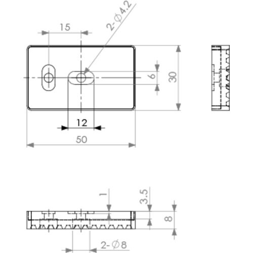 アインツ 当板・角型・黒2穴・ミニシリンダー用