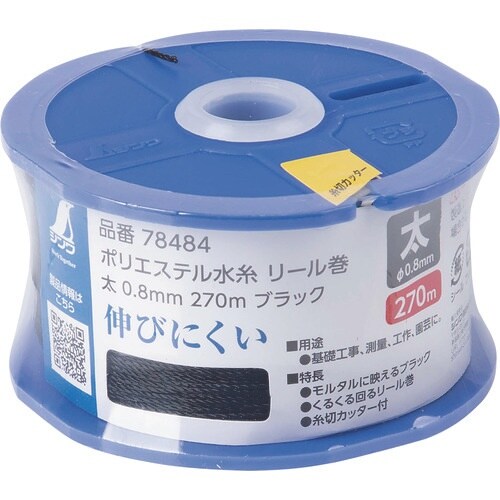 シンワ ポリエステル水糸 リール巻 太 0.8mm