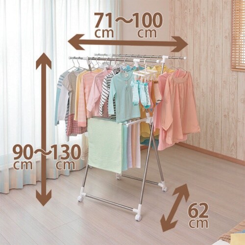 TENMA PORISH伸縮式室内物干しX型コンパ