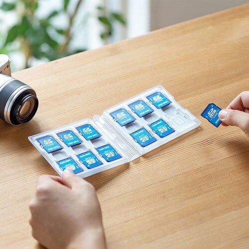 SANWA SDカードケース(12枚収納・クリア)