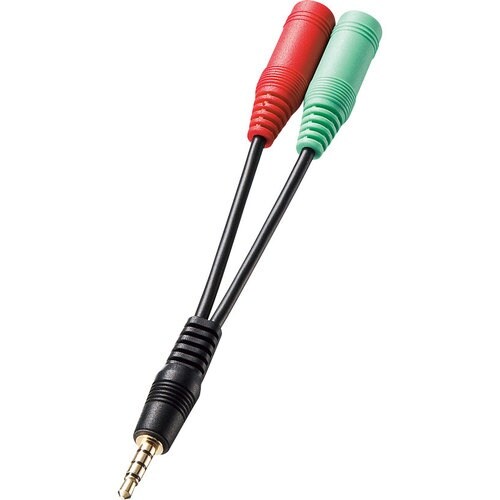 SANWA ヘッドホン+マイク用変換アダプタケーブ