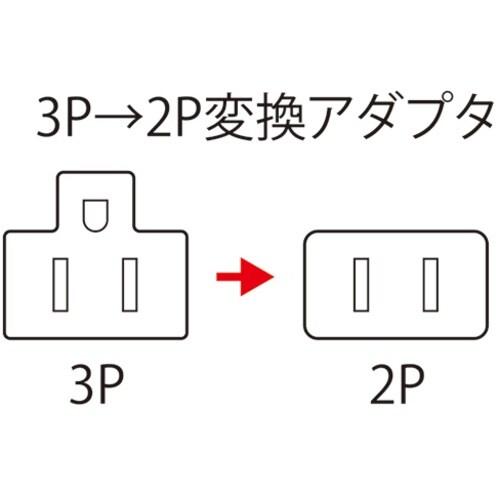 SANWA 3P→2P変換アダプタ(グレー)