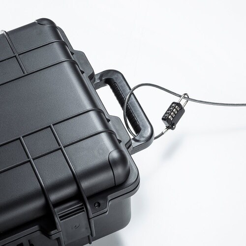 SANWA ワイヤー一体型ダイヤル錠(ブラック)