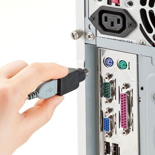 SANWA 有線ブルーLEDマウス(USB−PS/