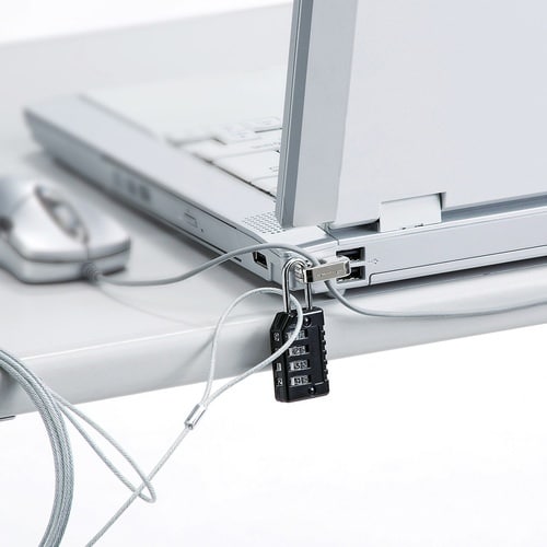 SANWA パソコンセキュリティワイヤーロック(ダ