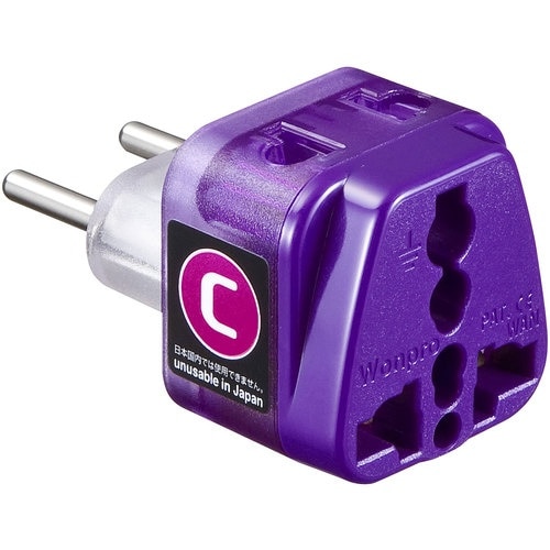 SANWA 海外電源変換アダプタエレプラグW−C(