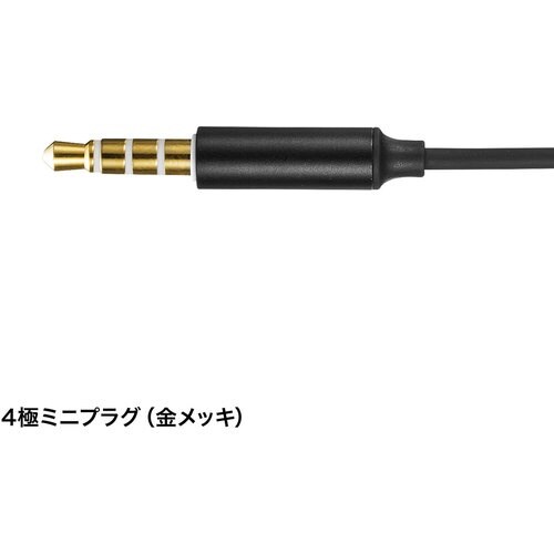 SANWA マイク付きステレオイヤホン