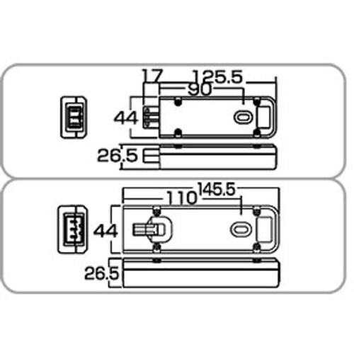 SANWA 15Aコンセントバー用延長アダプタ(V