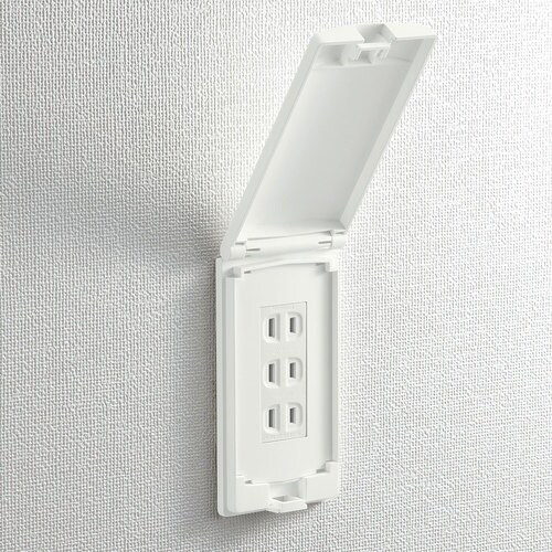 SANWA 鍵無しセキュリティスリムコンセントカバ