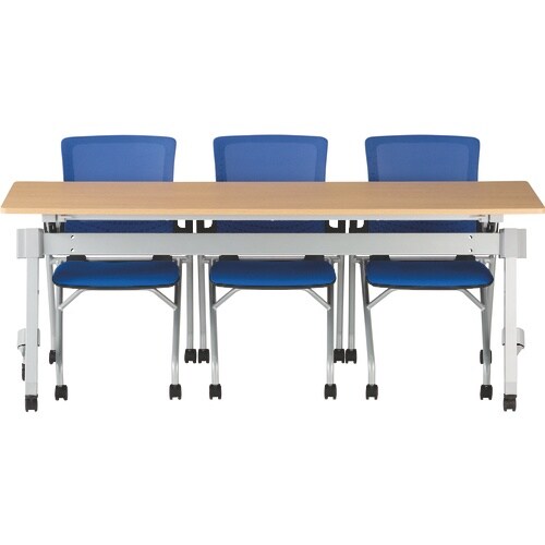 TRUSCO コンパクトミーティングチェア ブルー