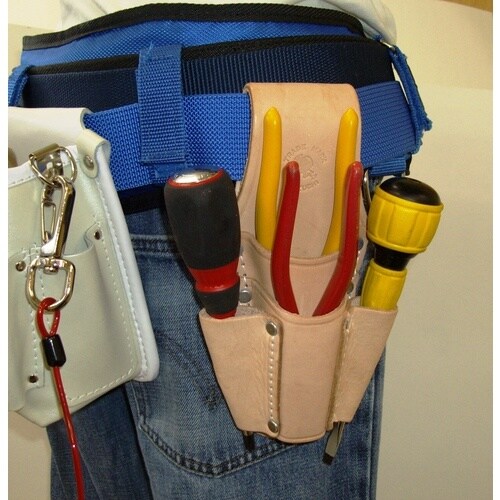 コヅチ ヌメ皮ペンチ差し 2段ドライバー差し付二重