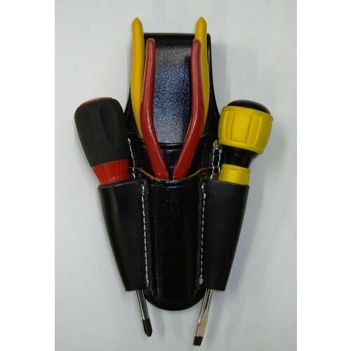 コヅチ 黒床皮ペンチ差し 2段ドライバー差し付二重