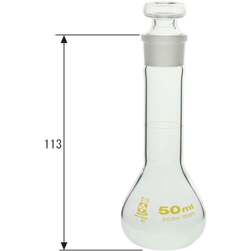 SIBATA メスフラスコ 短形 50mL