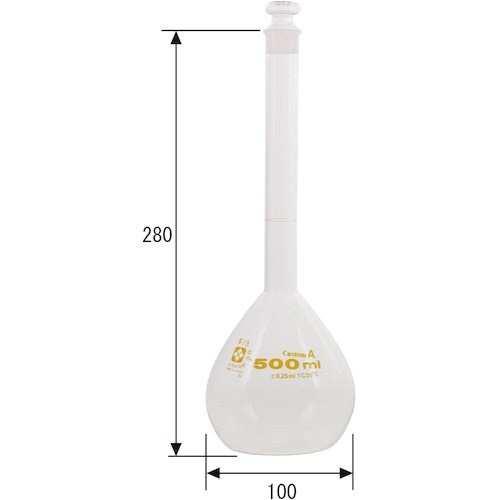 SIBATA メスフラスコ カスタムA 500mL