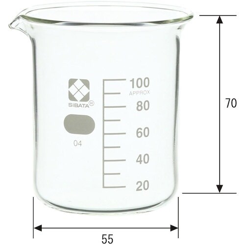 SIBATA ビーカー 目安目盛付 100mL