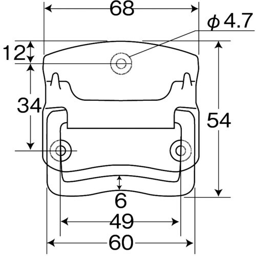 NewHikari トランク取手 鉄 電着塗装 黒