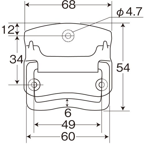 NewHikari トランク取手 鉄 電着塗装 黒