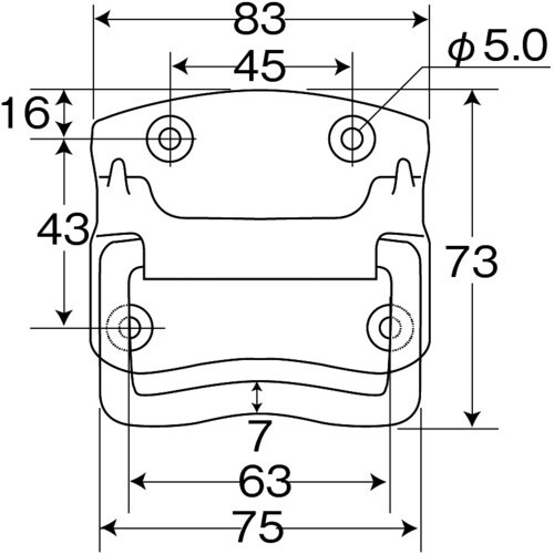 NewHikari トランク取手 鉄 電着塗装 黒