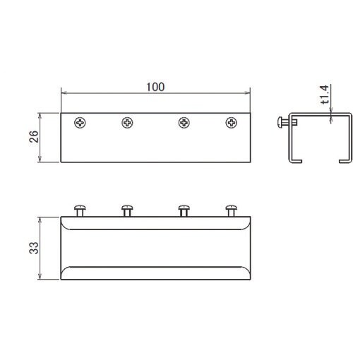 HINAKA “レクト30”レール用継カバー(スチ