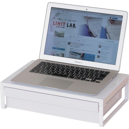 LIHIT 机上台<幅390mm・引出し付> 白