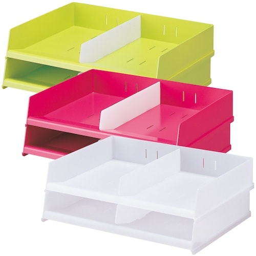 LIHIT フリーサイズレタートレー 乳白 A4