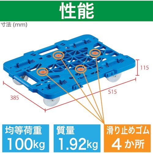 TRUSCO 樹脂製平台車 連結式ルートバン メッ
