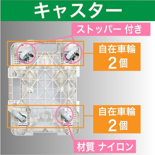 TRUSCO 樹脂製平台車 連結式ルートバン メッ