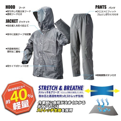 喜多 レッヂレイン ストレッチ透湿合羽 No292