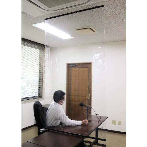 明和 防炎抗ウイルス抗菌透明間仕切り(レール)VB