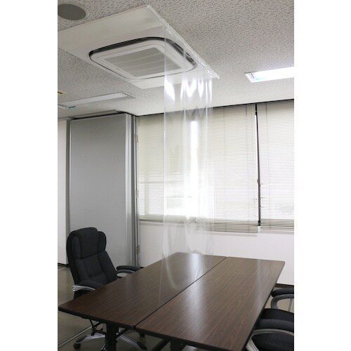 明和 防炎抗ウイルス抗菌透明間仕切り(ハトメ)VB