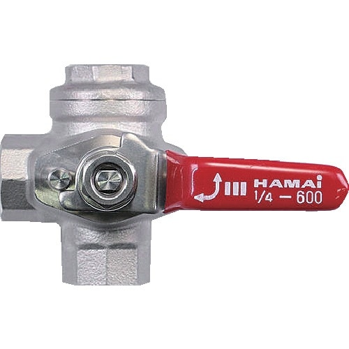 HAMAI ステンレス製禁油処理3方ボールバルブ(