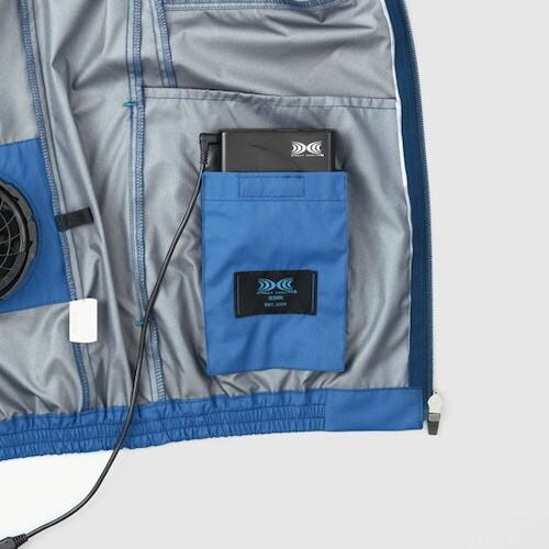 空調服 遮熱タチエリ空調ベスト カーキグリーン L