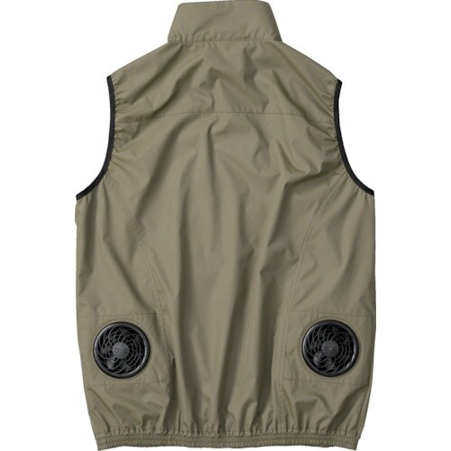 空調服 遮熱タチエリ空調ベスト カーキグリーン 3