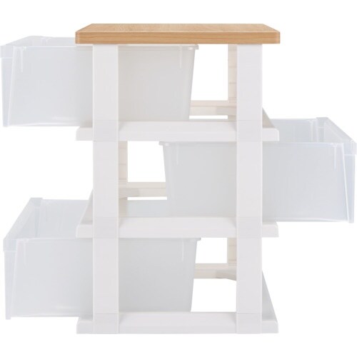 TENMA 木製天板ストッカー550 組立式 3段