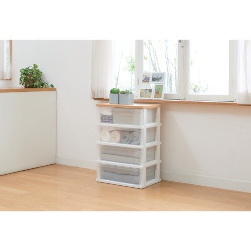 TENMA 木製天板ストッカー550 組立式 4段