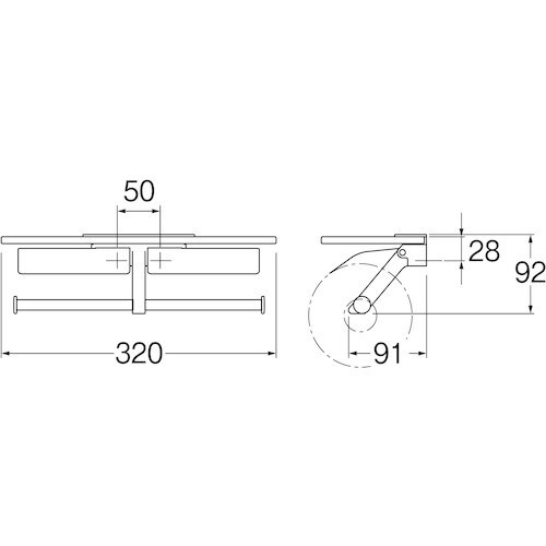 SANEI ダブルペーパーホルダー棚付